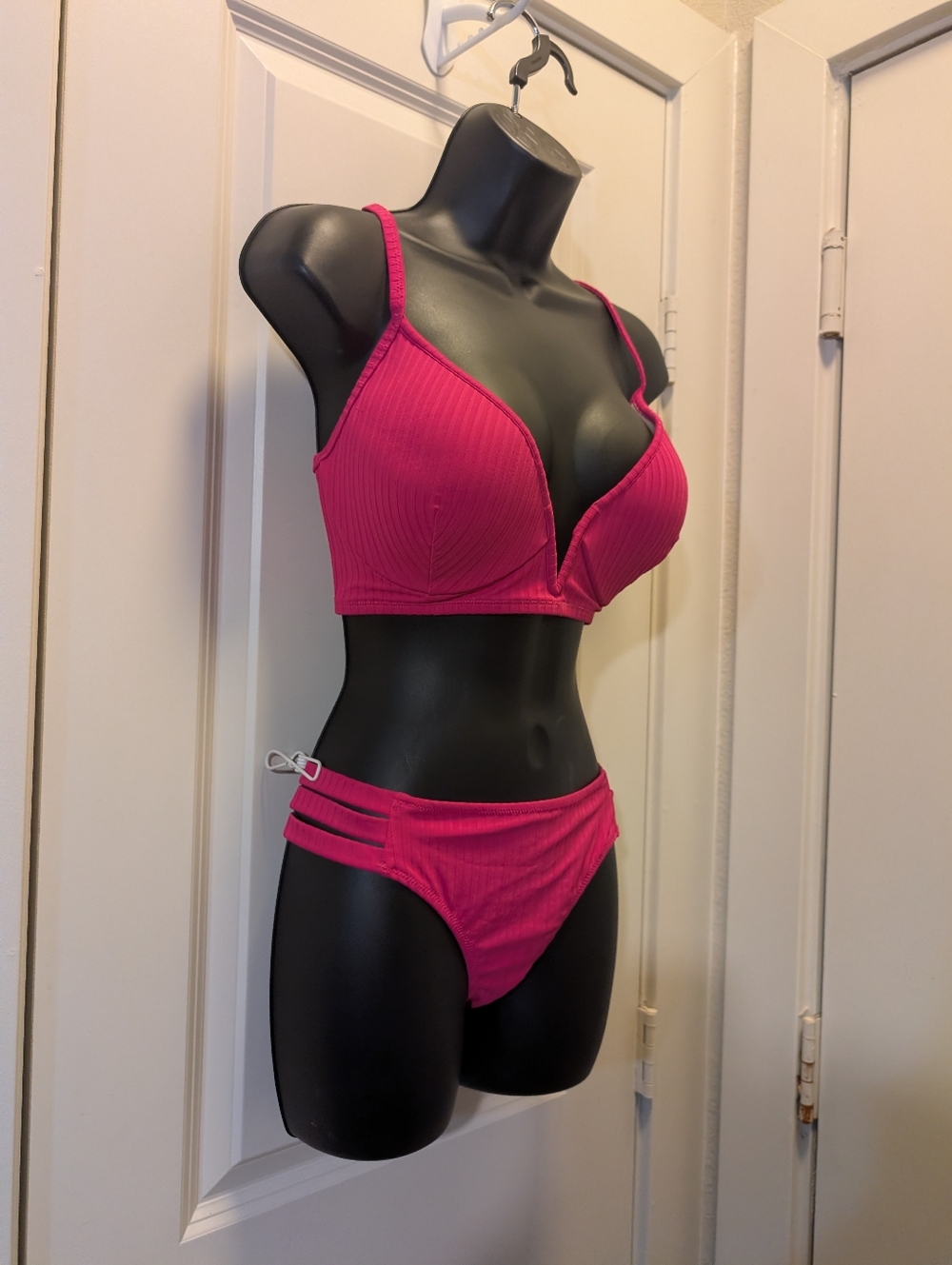 Hot Pink Ribbed Shade & Shore Bikini - Picture 2 of 6